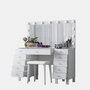 Hanah Home Mesa de Maquillaje BJ163 - 4002 con 13 Focos y Puff Blanco